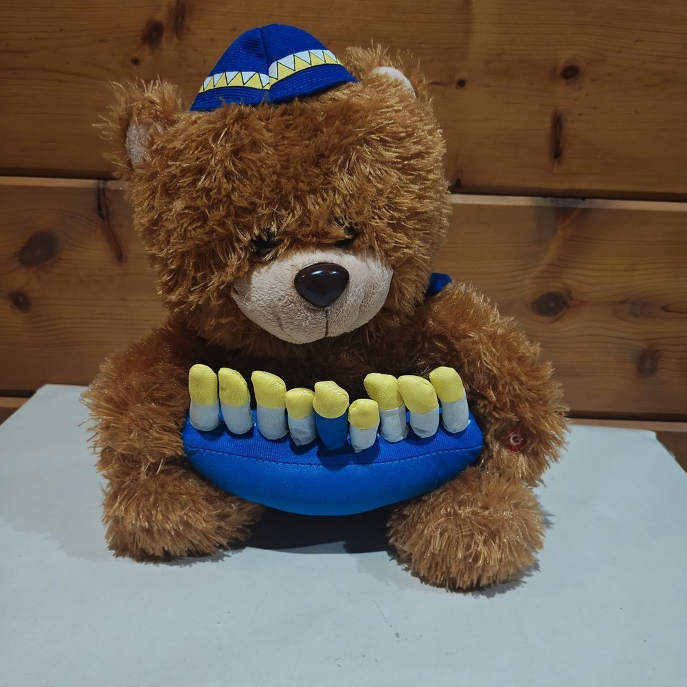 Hanukkah‎ Bear Singing Light Up Bear Plush Tested Working Walmart